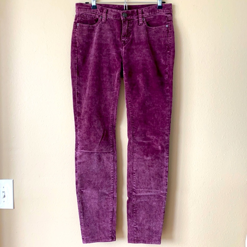 BDG Purple Mid Rise Cigarette Ankle Corduroys